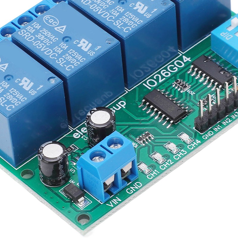 Relay Module DIP 4 Channel Control Board Switch Controller DC