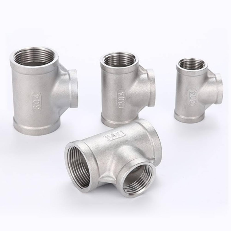 3 Way Pipe Fitting, Stainless Steel Tee Connector with 3/4"