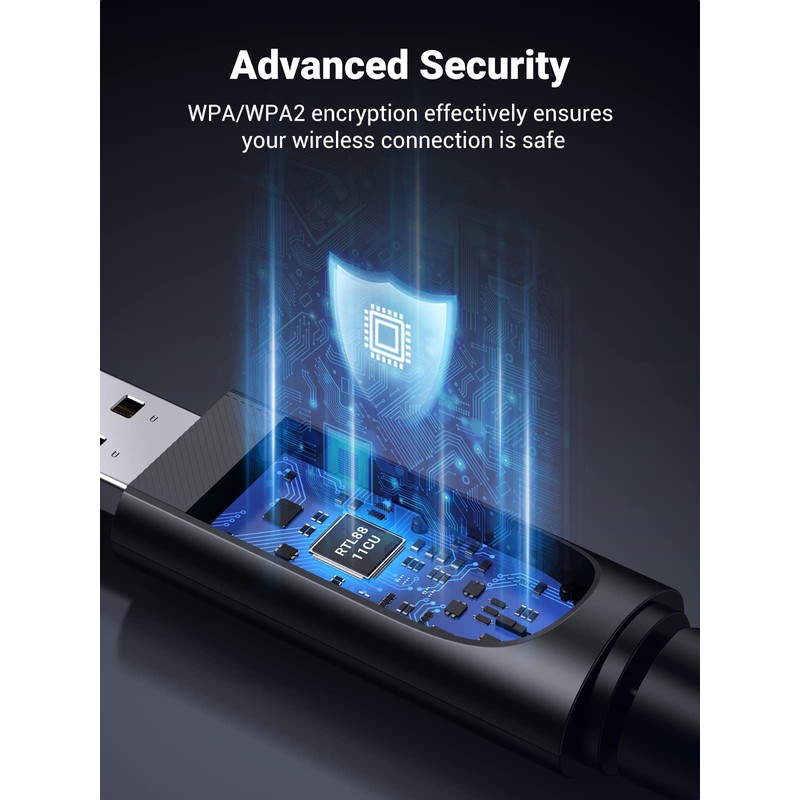 UGREEN USB 2.0 WiFi Adapter AC650 Wireless Dual Band Dongle