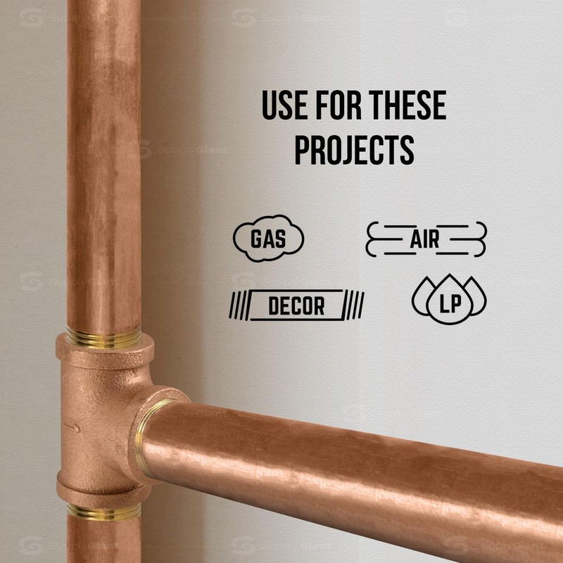 12" Long Brass Nipple Pipe Fitting with 1/2" Nominal Diameter