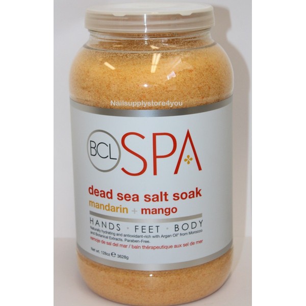 BCL SPA Pedicure Organic DEAD SEA SALT SOAK - Mandarin and Mango 1 Gallon