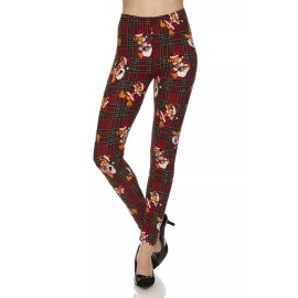 New Mix  ONE SIZE  Buttery Soft Always Brushed Christmas Plaid Leggings TC/OC003