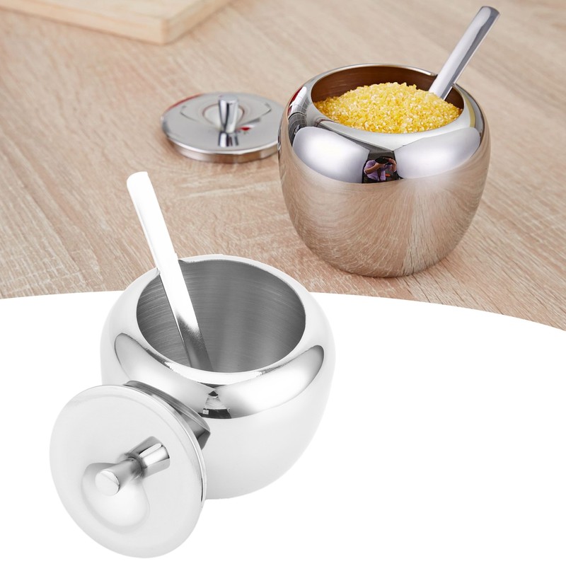 Stainless Steel Sugar Jar Seasoning Jar Spice Container with Lid