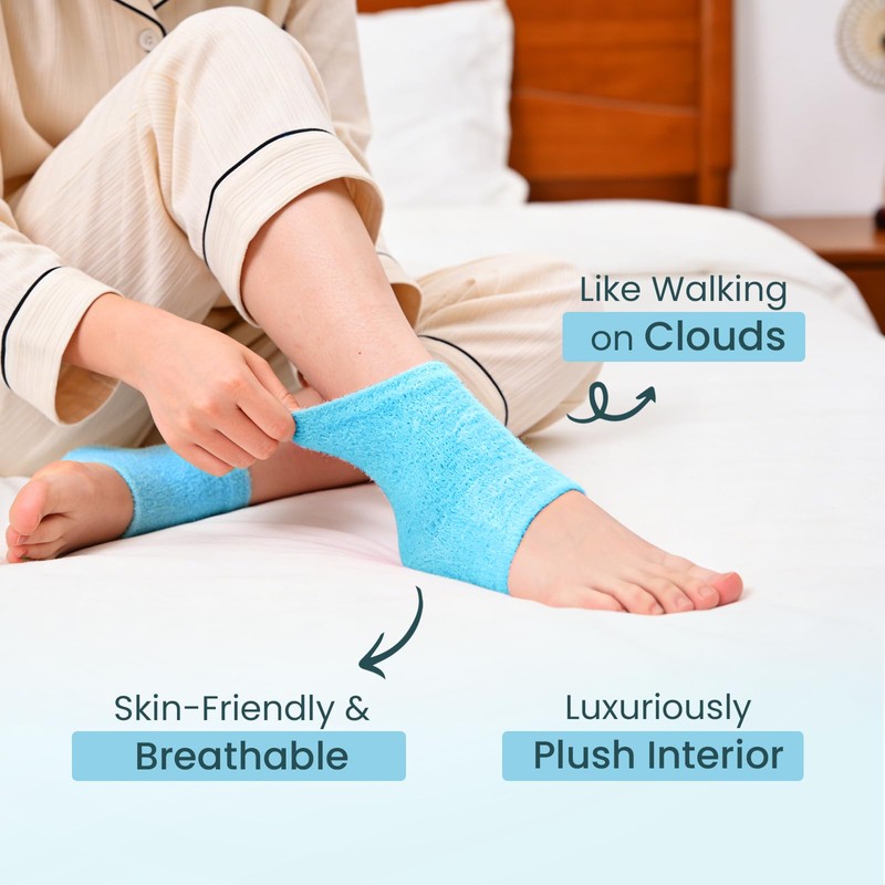 Welnove Moisturizing Heel Socks for Cracked Feet, 2 Pairs Foot
