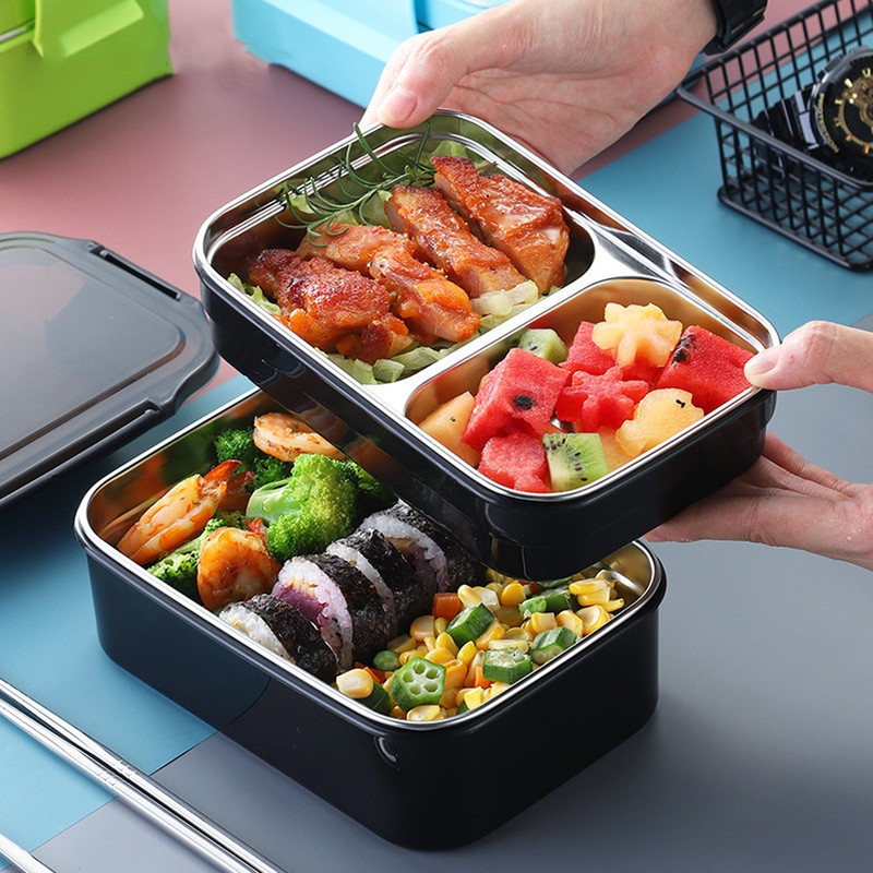 304 Stainless Steel Electric Lunch Box Double Layer Insulated Lunch