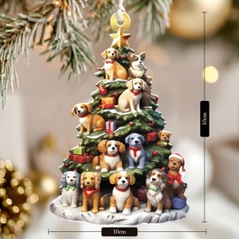 Dog Tree Ornament, Easter Decorations for Home and Office, Holiday Decor for Dog Lovers, Basket Stuffers and Gifts for Pet Owners and Parties