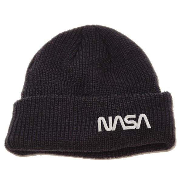 DB NASA embroidered dock docker beanie hat, embroidered winter beanie