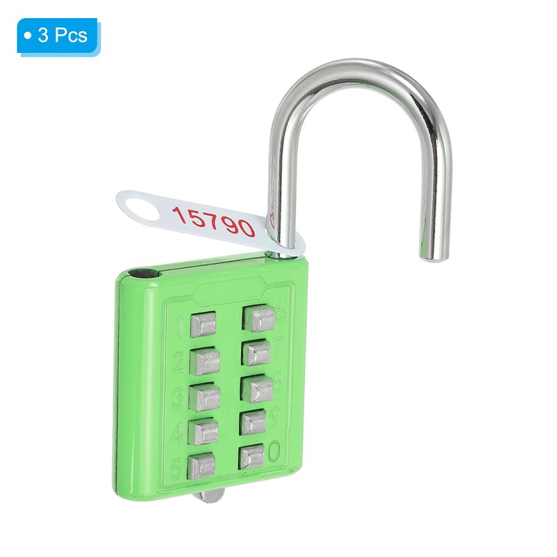PATIKIL 10 Digit Button Combination Lock, 3 Pack 5 Position