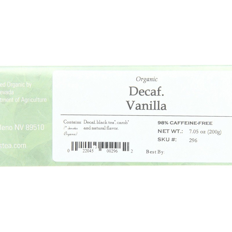 Davidson's Organics, Decaffeinated Vanilla Essence, 100-count Unwrapped Tea Bags