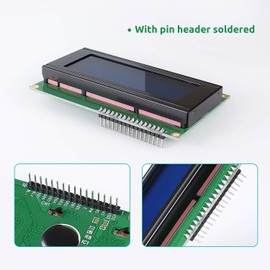 SunFounder LCD2004 Module with 3.3V Backlight compatible with Arduino R3 Raspberry Pi Display of 20x4 White Characters on Blue Background (2 Pcs)