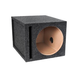 Atrend 12SQV 12” Single Vented Subwoofer/Speaker Enclosure Made in USA, Charcoal