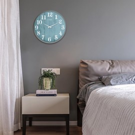 OCEST 18 Inch Large Wall Clock, Silent Non-Ticking Wall Clocks with Woodgrain Design, Coastal Country Style Decorative for Living Room, Kitchen, Bathroom, Bedroom,Farmhouse