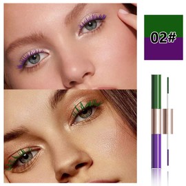 BINGBRUSH Colorful Mascara-Smudge-Proof, Long-Lasting, Volumizing & Lengthening,Vibrant Purple, Blue, Green & More,Waterproof Eye Makeup for Party & Daily Looks – Gift for Women (02#-Green & Purple)