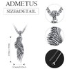 ADMETUS Angel Wings Necklace Sterling Silver Single Wing Necklace for
