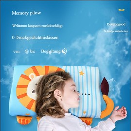 Schlummerkids Original Children's Pillow for Better and Healthier, Calmly Ergonomic, Kawaii Animals Cushion, Breathable and Skin-Friendly (with Pillowcase) (Dinosaur, 45 x 27 x 6 cm)