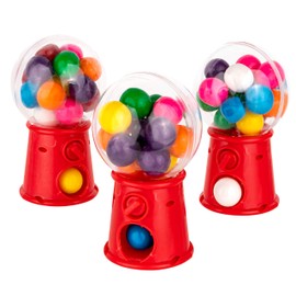 Hammont Gumball Machine Shaped Acrylic Candy Boxes - 12 Pack - 3.5"x2" - Perfect for Weddings, Birthdays, Party Favors and Gifts | Designer Cute Clear Lucite Plastic Treat Containers