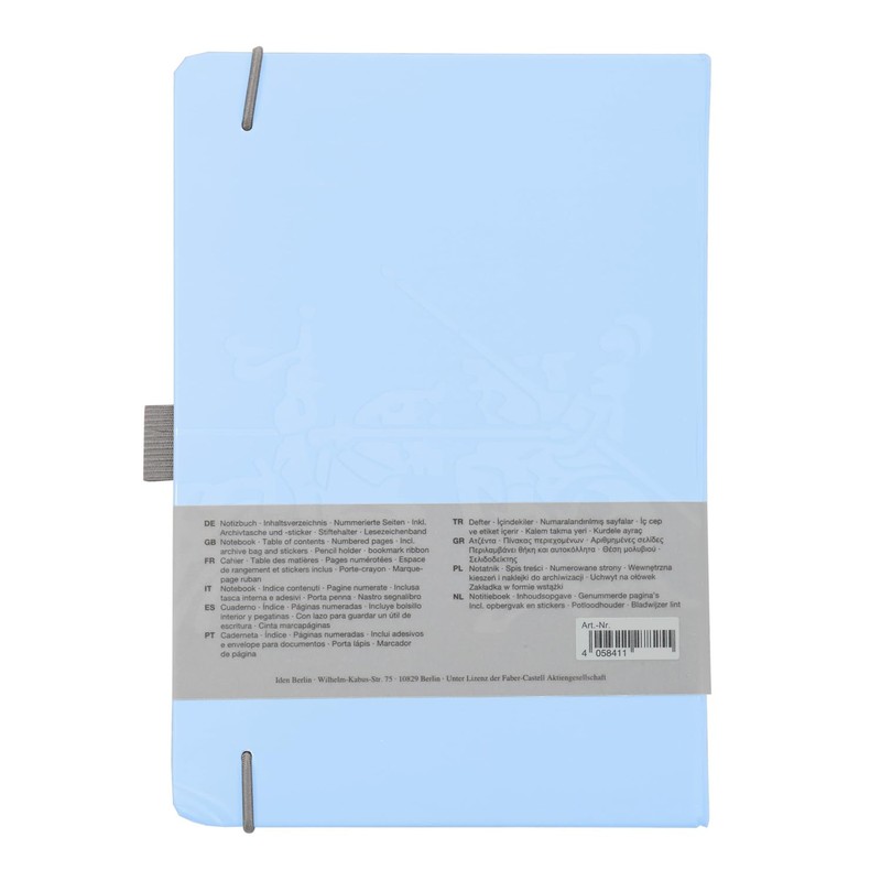 FABER-CASTELL 44358 Notebook DIN A5 Sky Blue, Squared, 100 g/m²,