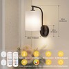 MATAMEYE Battery Operated Wall Sconce Set of 2, Black Rechargeable