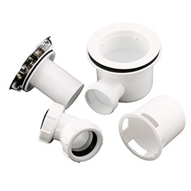 90mm Fast Flow Easy Clean shower enclosure tray waste & chrome effect cap