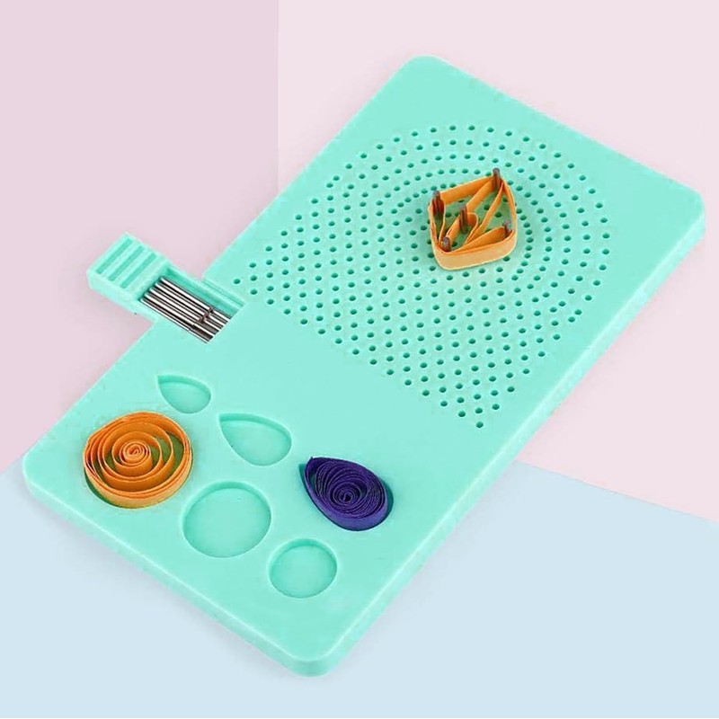 ZZLZX Quilling Board with 20 Needles Blue Paper Comb Tool