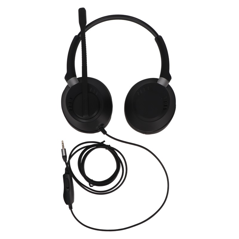 Binaural Customer Service Headset ENC Noise Reduction 3.5mm Communication Headset