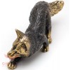 Solid Brass Figurine of Fox crouching hunting IronWork