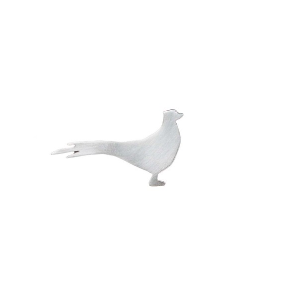 Silver Pheasant pin - pheasant lapel pin - game bird