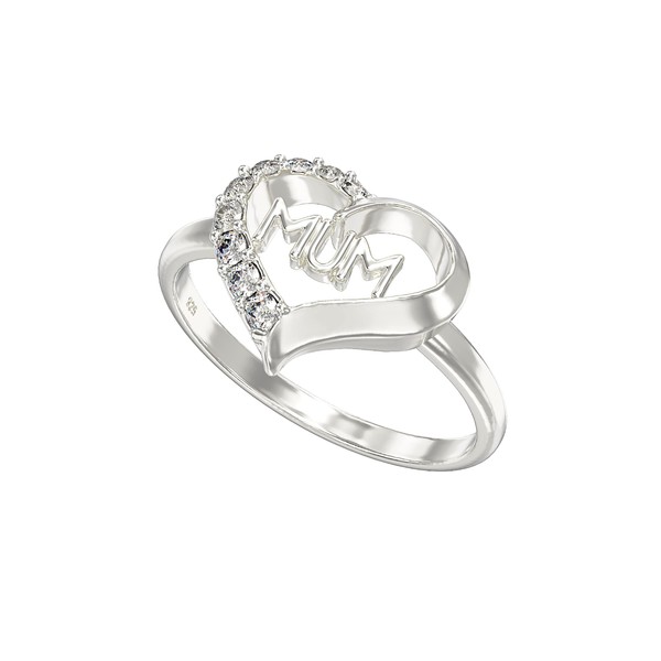 Aeon Jewellery Silver Mum Ring -925 Sterling Silver & Cubic