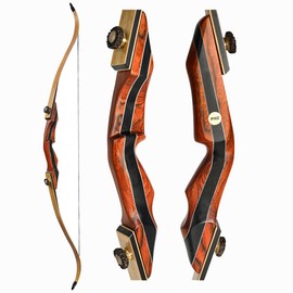 PMZ Recurve Bow and Arrow, 60" Wooden Takedown Hunting Bows 20-60LBS (45lbs
