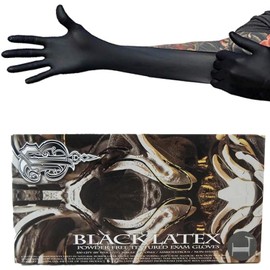 Black Latex Gloves, Pack of 100, Medical Grade Extra Small