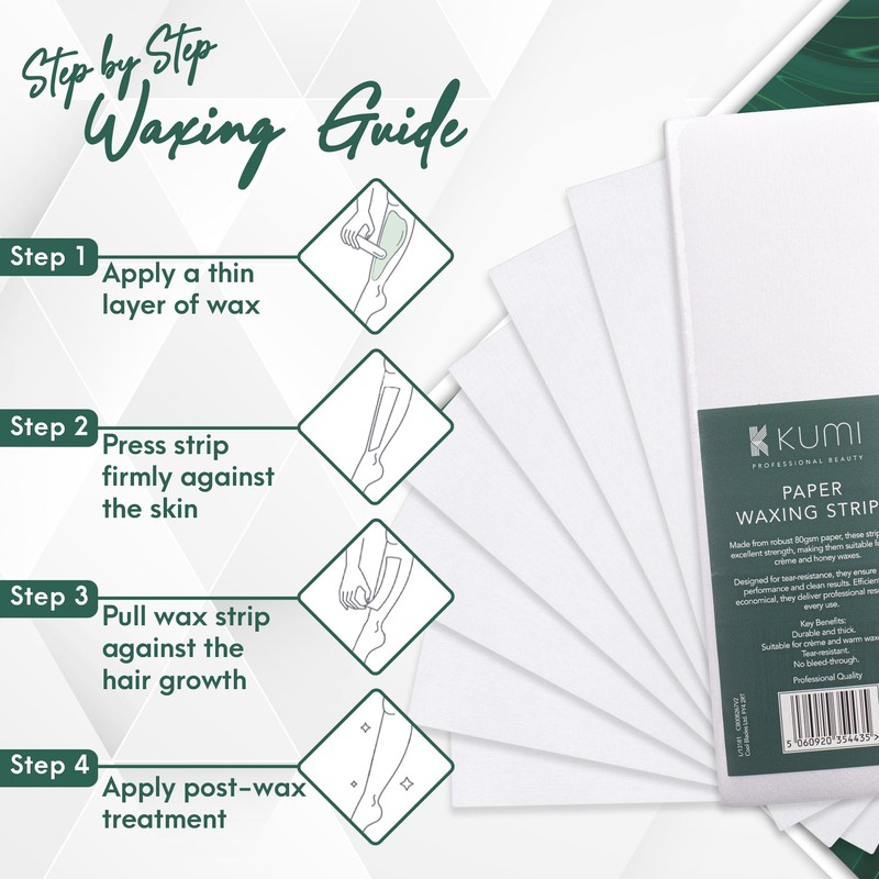 Kumi White Paper Wax Strips - Pack of 200 -