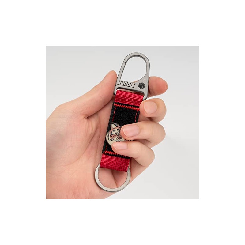 KeyUnity KB01 - Llavero de mosquetón de titanio con clip