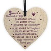 RED OCEAN 3rd Wedding Anniversary Wooden Heart Leather Third Wedding