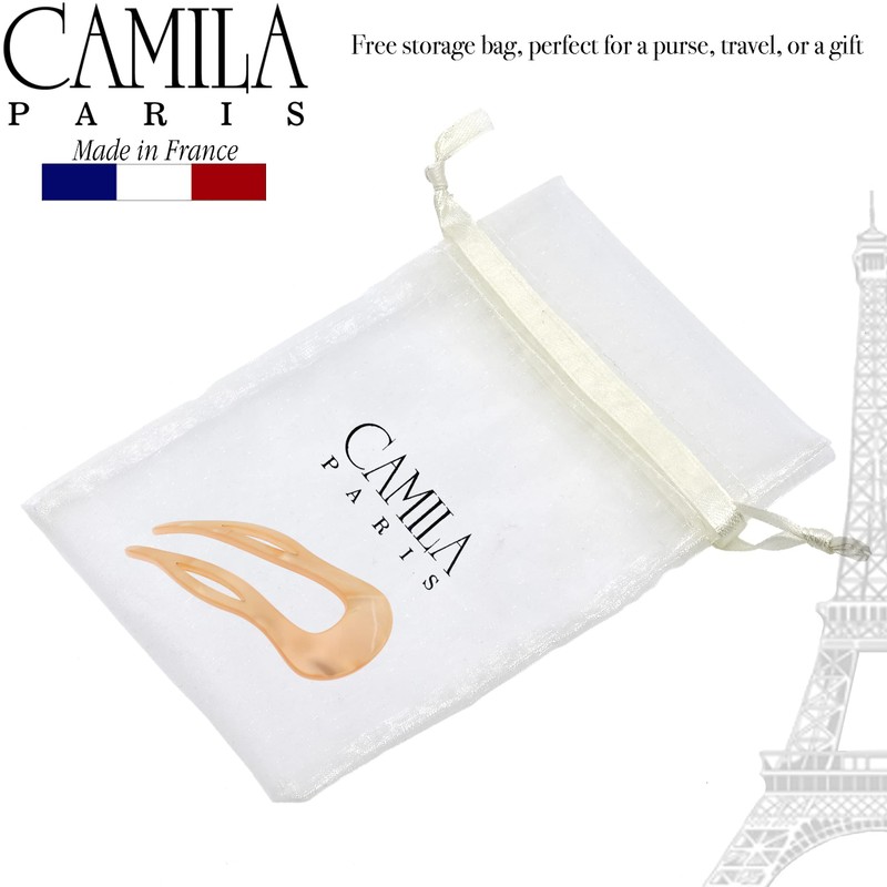 Camila-Paris CP3416 French Twist Stick Clip Pins, melocotón, ondulado horquilla