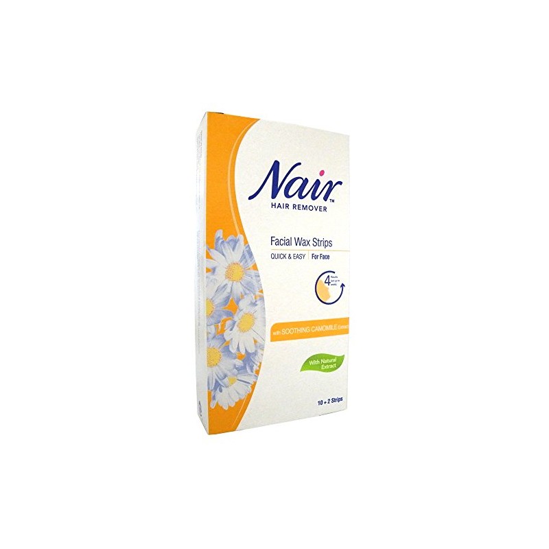 Nair 12 Facial Wax Strips with Camomile Extract - Pack