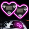 2Pcs Car LED Ambient Light, Solar Powered Heart Shape Lights,