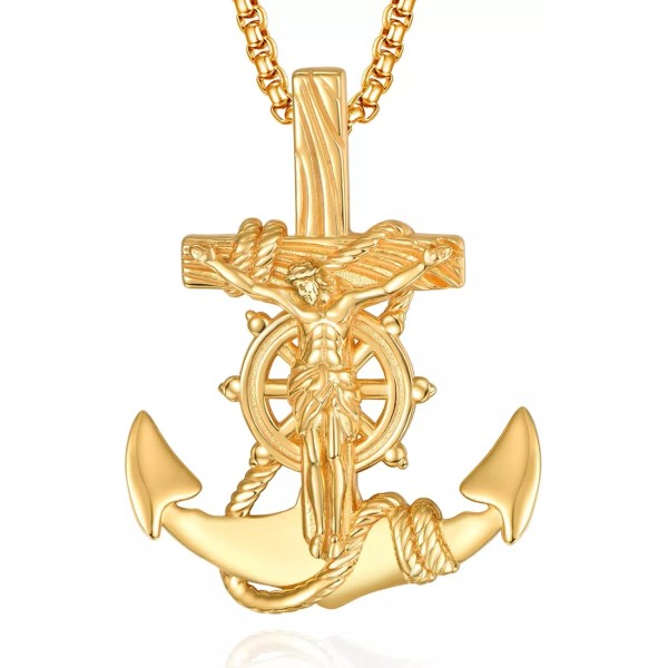 Does not apply Collar De Ancla Jesús Colgante Oro Chapado
