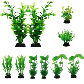 10 pcs Fish Tank Accessories Aquarium Decorations Green Plants,Large Fish Tank Accessories Goldfish Betta Tank Decor,Aquarium Decor Plastic Plants