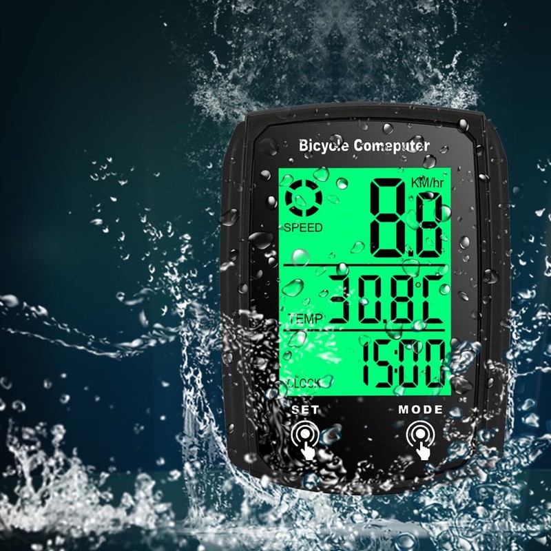 Wired Bike Computer LED Digital Bicycle Speedometer Touchscreen Cycling Computer