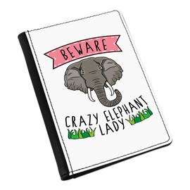 Beware Crazy Elephant Lady Passport Holder Cover