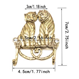 JfwuHap Small Tiger Wall Hooks, 2Pcs Towel Hooks for Bathrooms, Coat Hook, Creative Animal Wall Mounted Hooks for Home Office Bathroom Entryway Hanging Coats Bags Towels Keys, Decorative Hook Rack