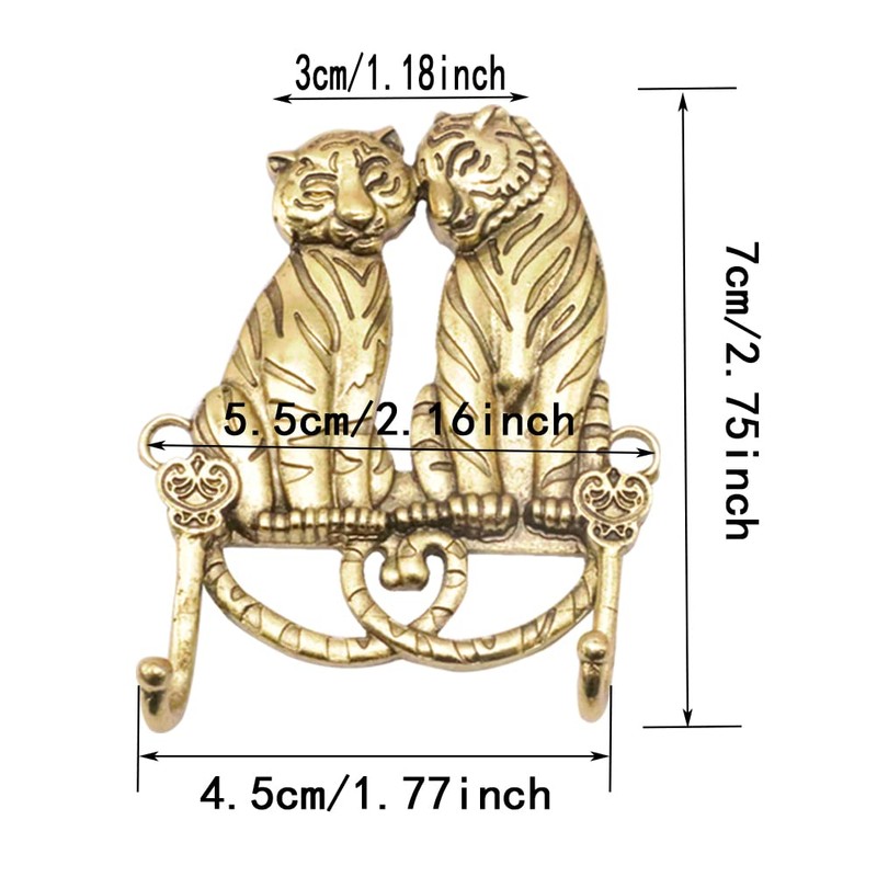 JfwuHap Small Tiger Wall Hooks, 2Pcs Towel Hooks for Bathrooms,