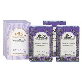Le Shatra Marseille Lavender Soap 100g 3pcs Donkey Milk Rose Peony / 르샤트라 마르세이유 라벤더 비누 100g 3개 동키밀크 로즈피오니