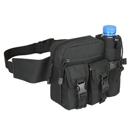 Tactical Waist Bag, Waterproof Military Fanny Pack with Water Bottle Pouch for Jogging Hiking Walking Running Cycling Climbing