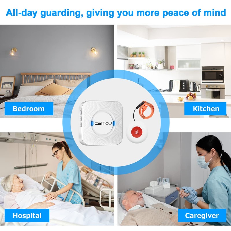 CallToU Wireless Caregiver Pager Smart Call System 2 SOS Call