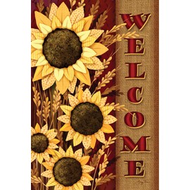 Toland Home Garden Welcome Sunflowers 28 x 40 Inch Decorative Fall Autumn Flower House Flag