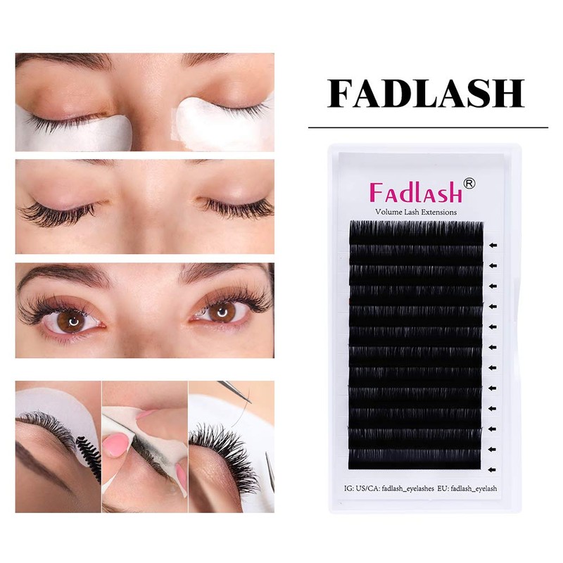 Volume Eyelashes, 0.05 mm Thickness, D Curl, 11–19 mm Length,