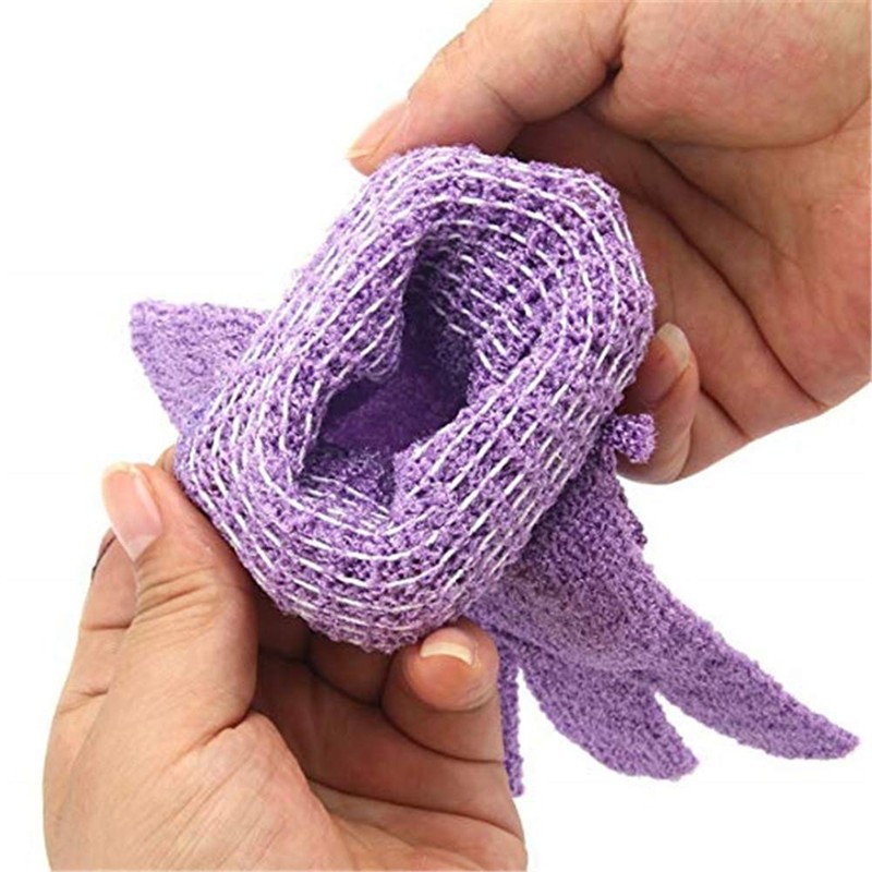 Miss-shop Dusche Handschuh,Badehandschuhe 5 Paar Doppelseitige Nylon Peeling Handschuhe Body