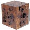 Udorich Handcrafted Solid Teak Wood Stool for Rustic Charm and