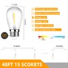 96FT(48×2) LED Outdoor String Lights for Patio with Waterproof Shatterproof